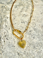 GG Heart & Carabiner Necklace