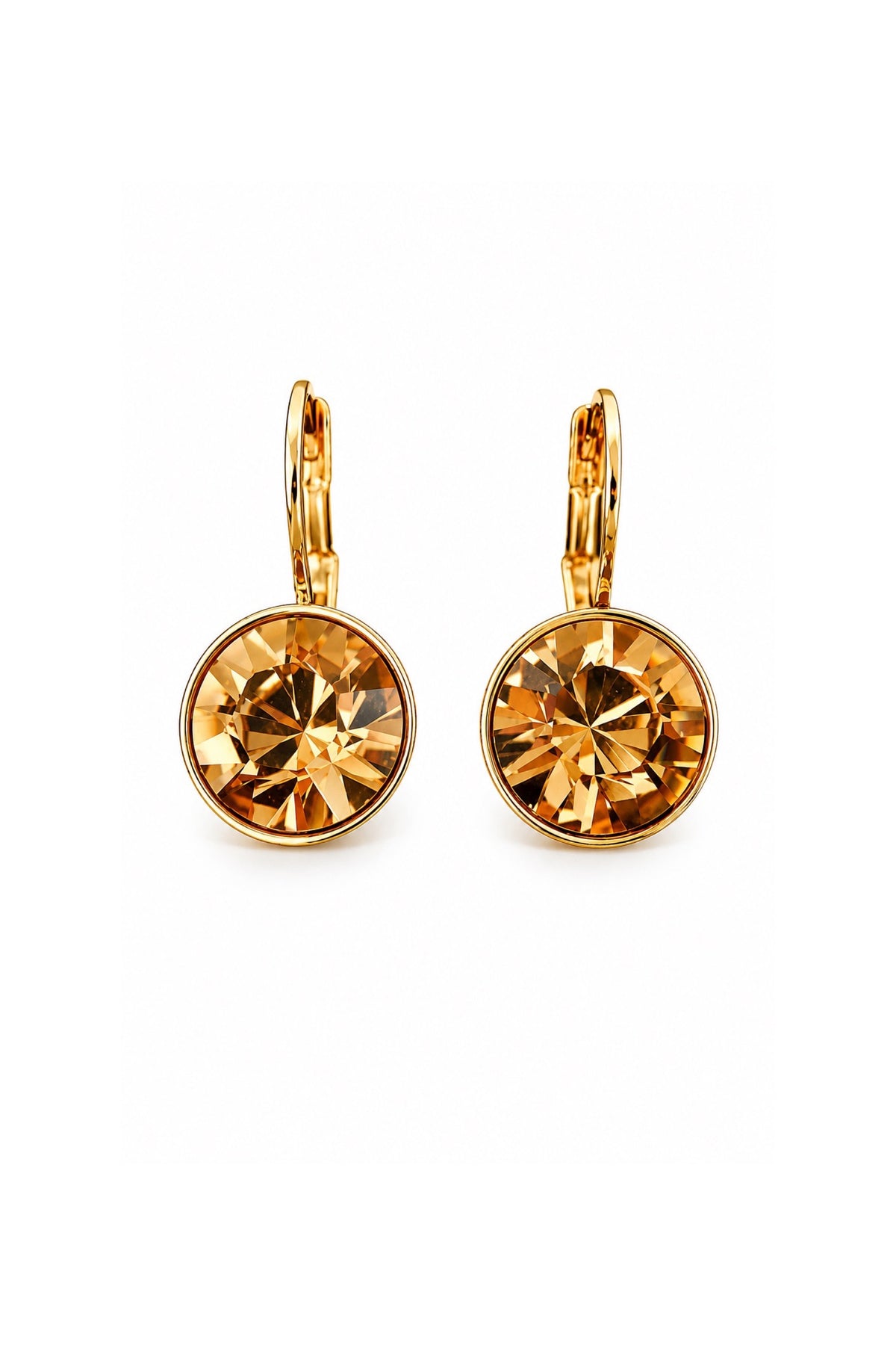 Champagne Swarovski Gold Ear drop