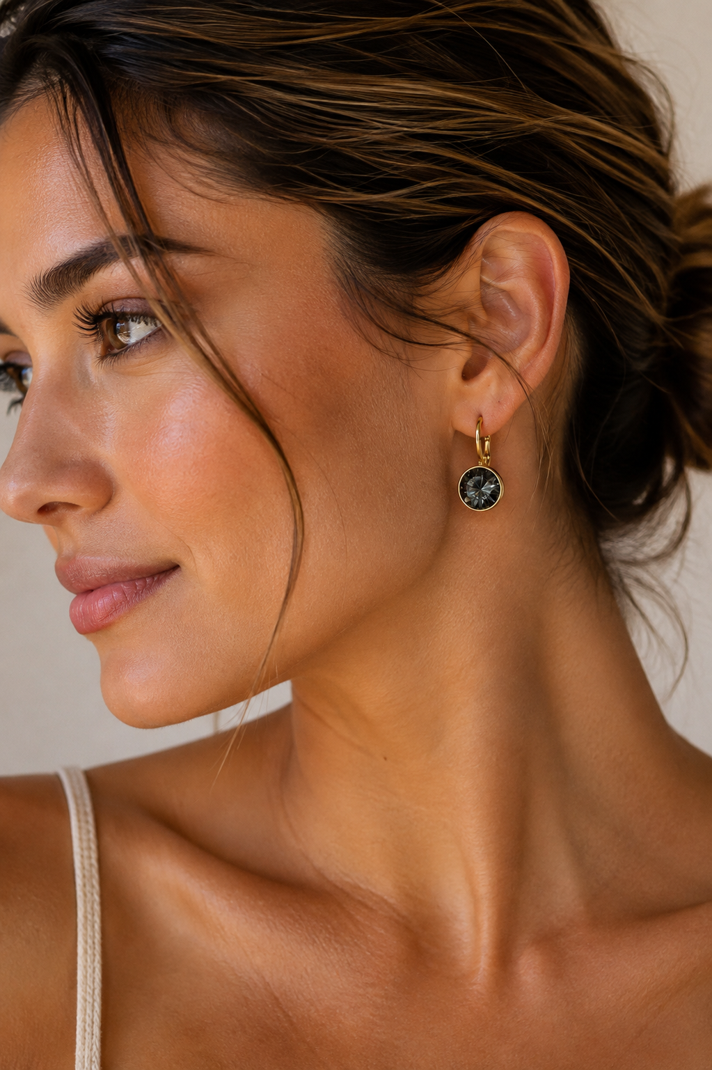 Black Diamond Swarovski Silver Ear drop