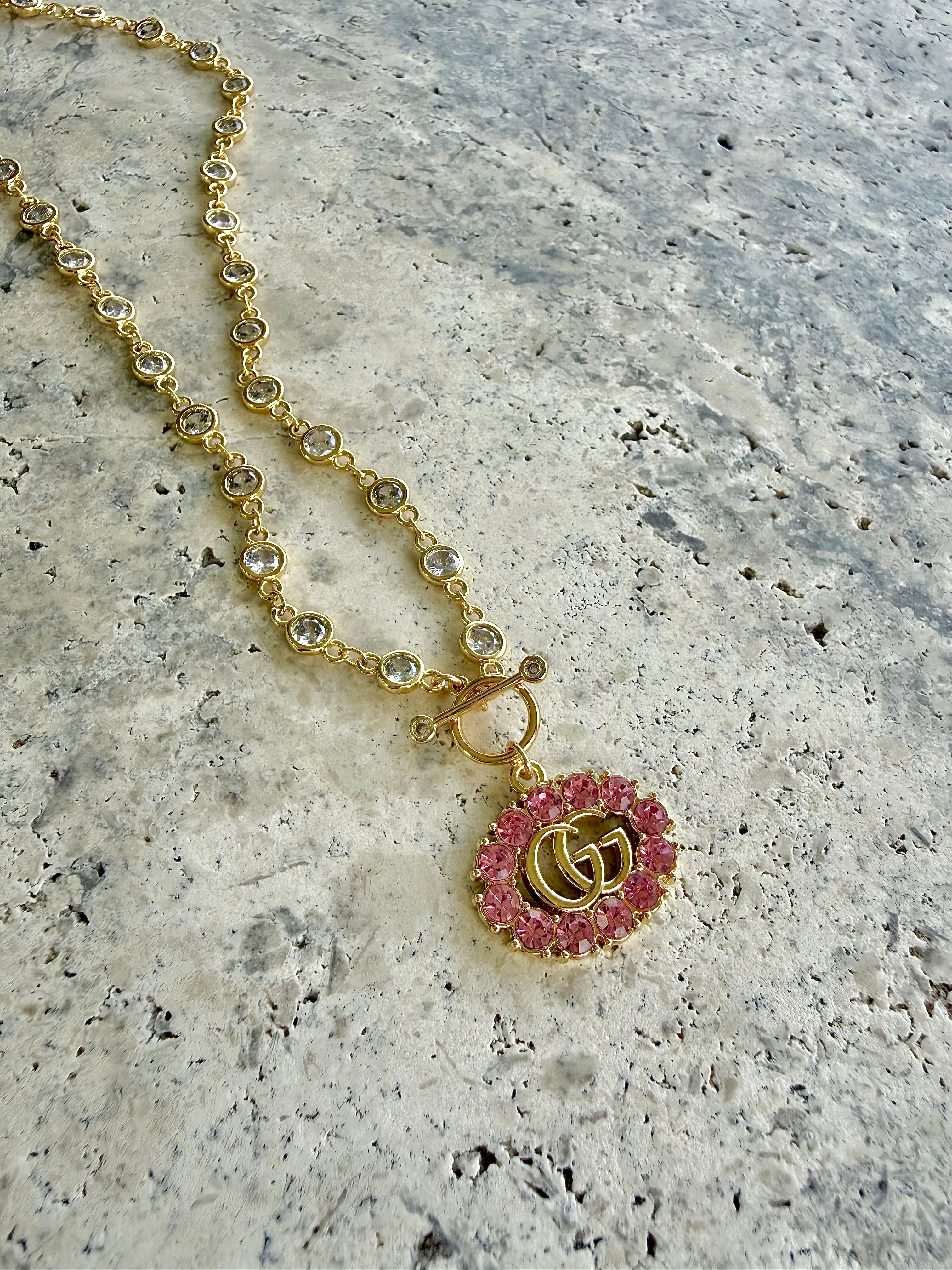 GG Pink CZ Necklace