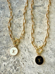 LV White Coin Link Necklace