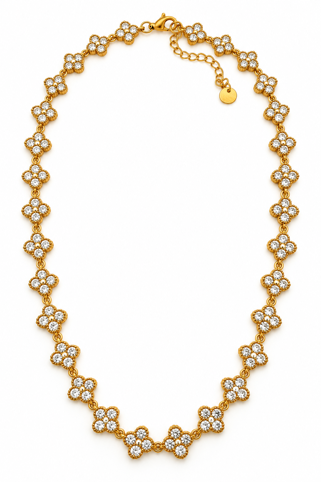 Mini Rhinestone Clover Necklace