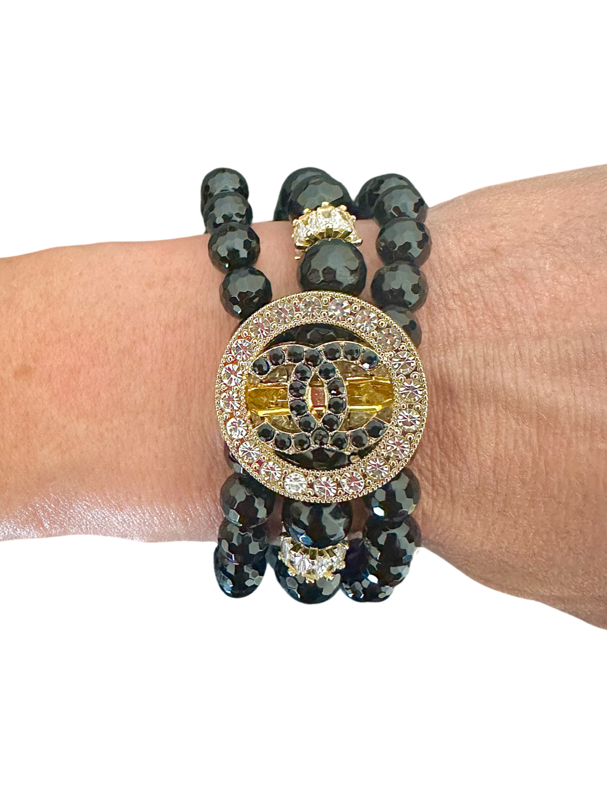 CC Large CZ Black Button bracelet