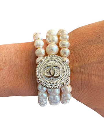 CC White Classic Button bracelet