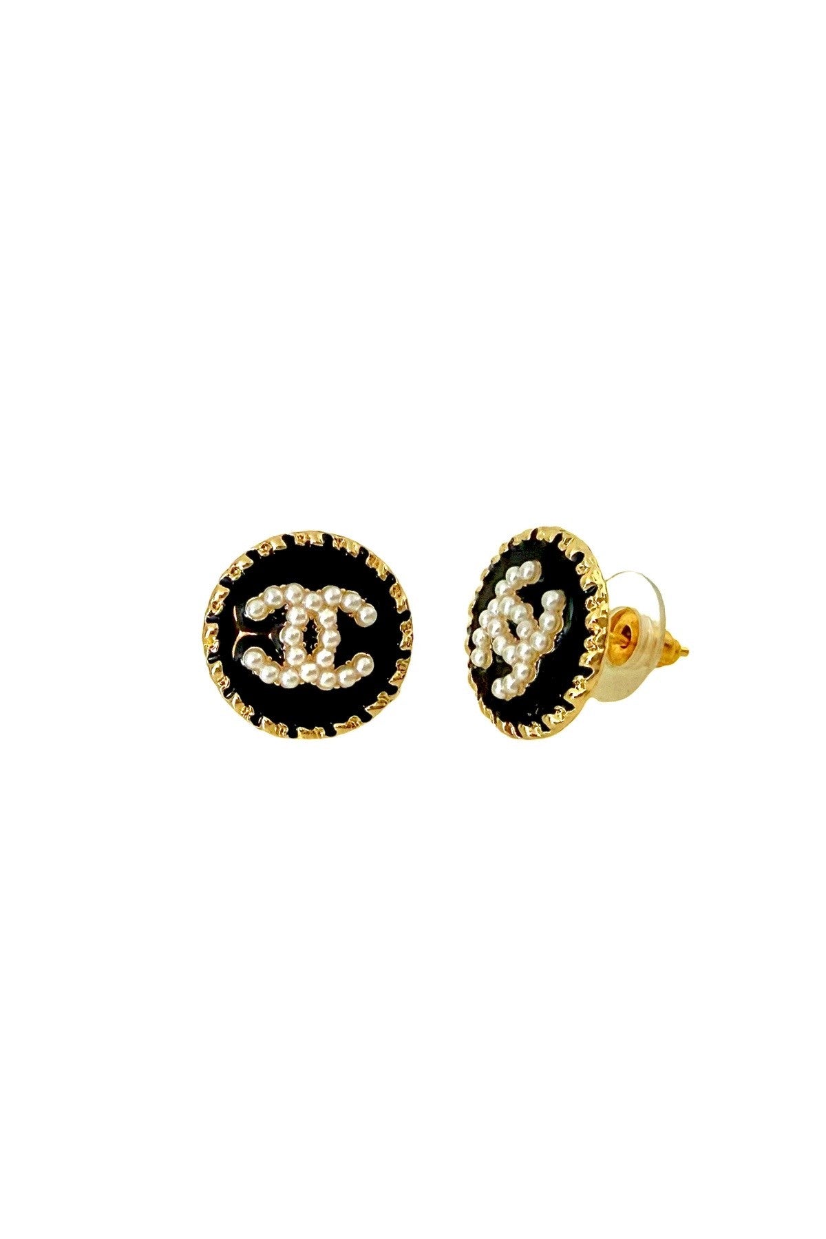 CC Black & Pearly Earrings
