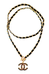CC CZ Leather Chain Necklace