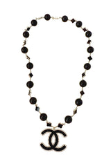 CC Black & Silver CZ Clover Necklace