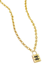 CC Black & Gold Lock Necklace