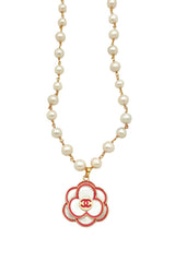CC Pink & Pearl Flower Necklace