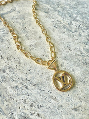 LV Gold Circle Necklace