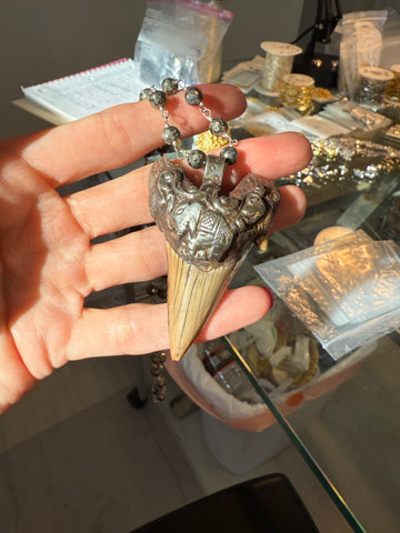 Shark Pyrite Necklace