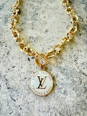 LV White Trunks & Bags Necklace