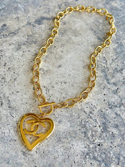 CC Large Gold Heart Necklace