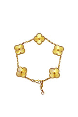 5 Gold Leaf Clover Bracelet