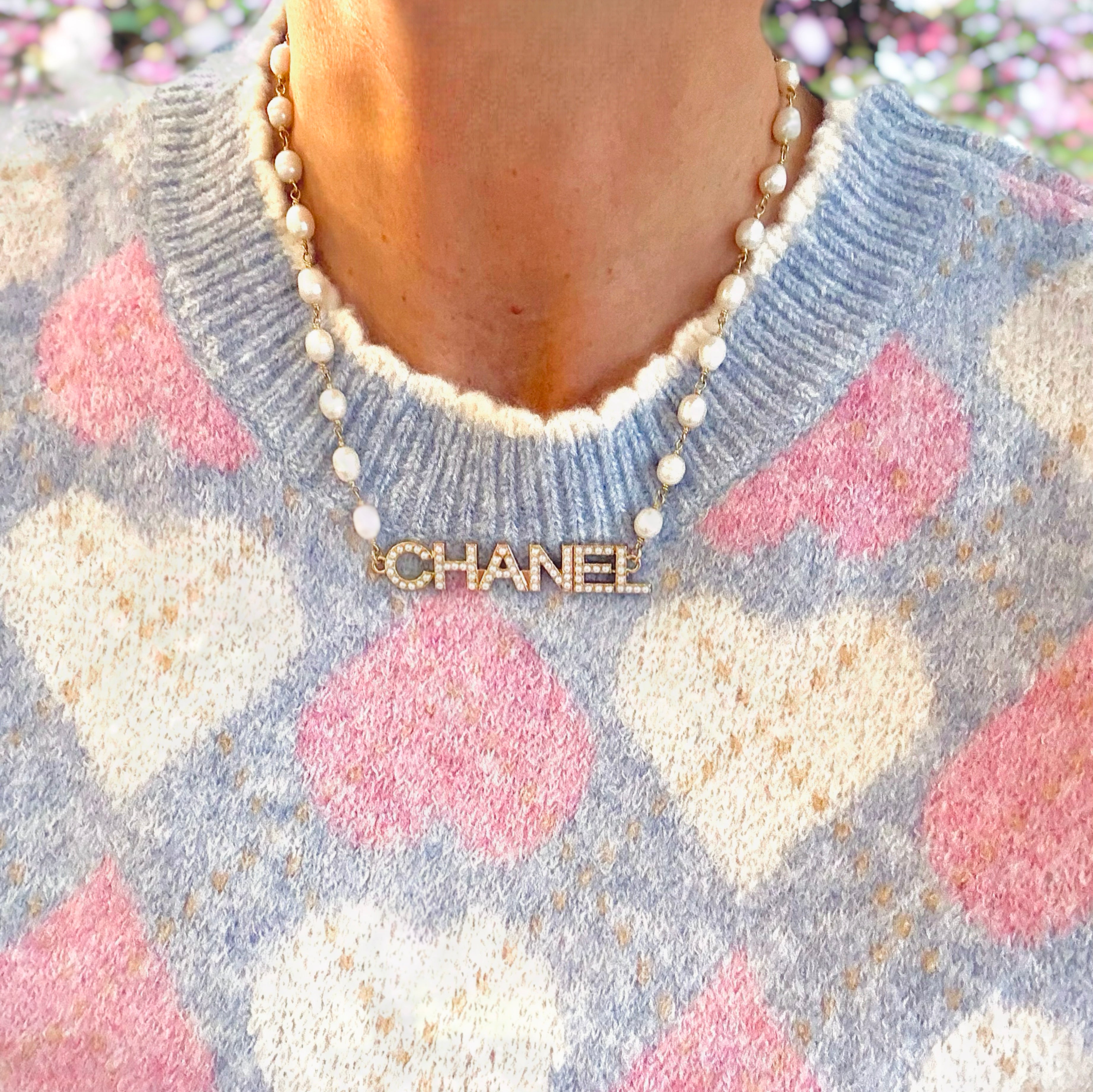 CC Pearl Word Necklace