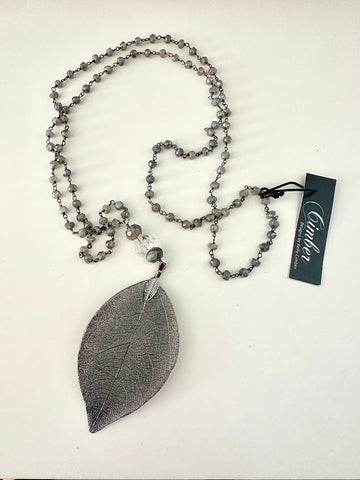 Dark Lab Leaf Necklace