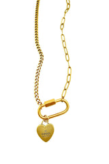GG Heart & Carabiner Necklace