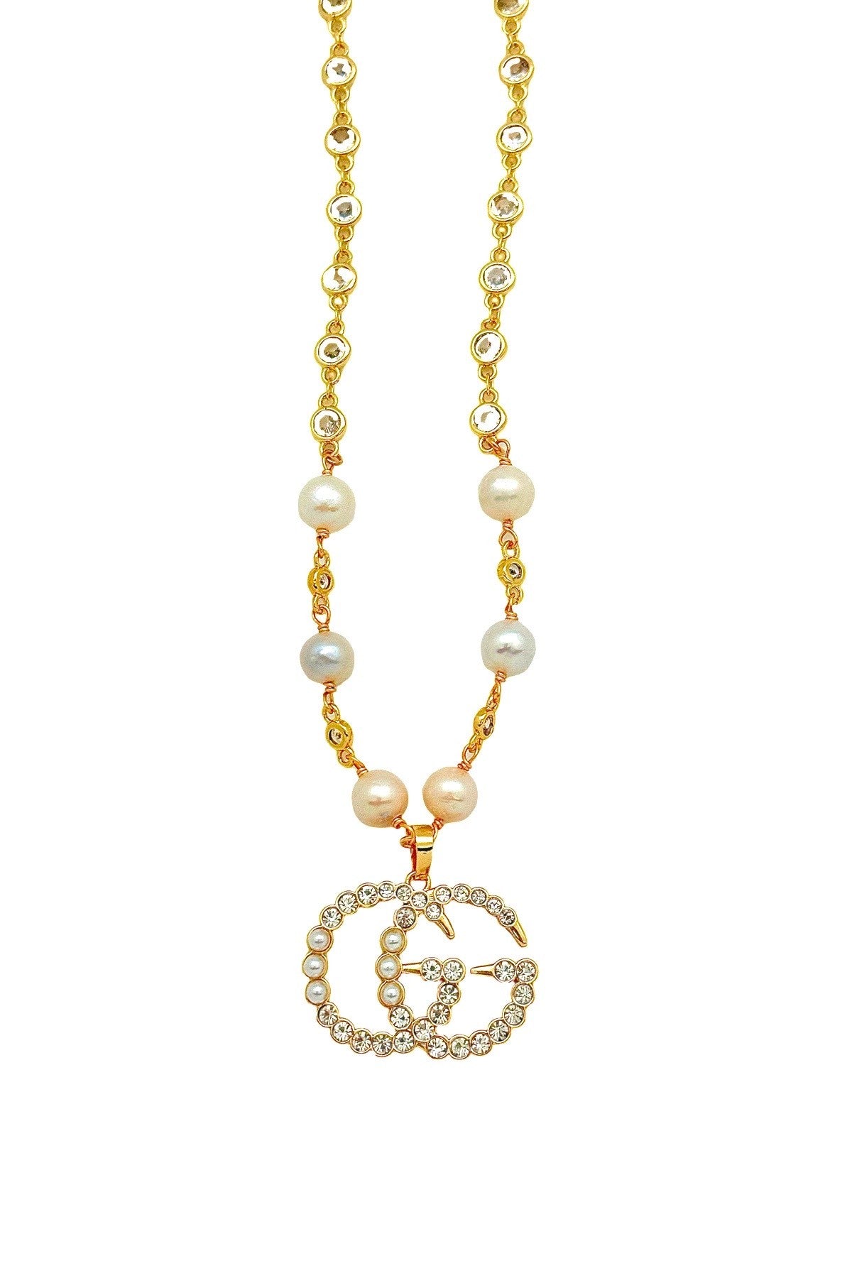 GG & CZ Pearl Necklace