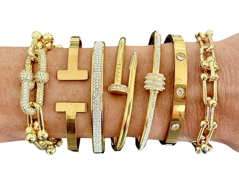 T-shape Gold Bracelet