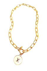 LV White Coin Link Necklace