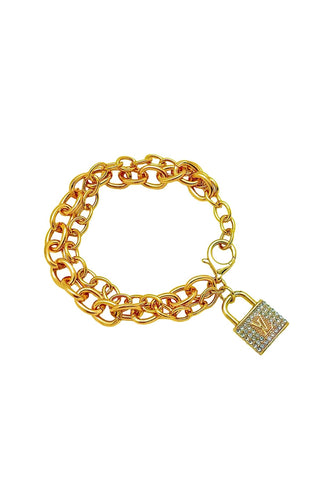 LV CZ Lock bracelet