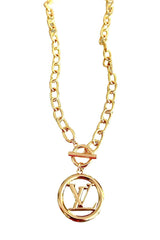 LV Gold Circle Necklace