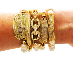 Pearl Gold CZ Bling bracelets