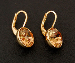 Champagne Swarovski Gold Ear drop