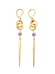 Labradorite Spear Earrings