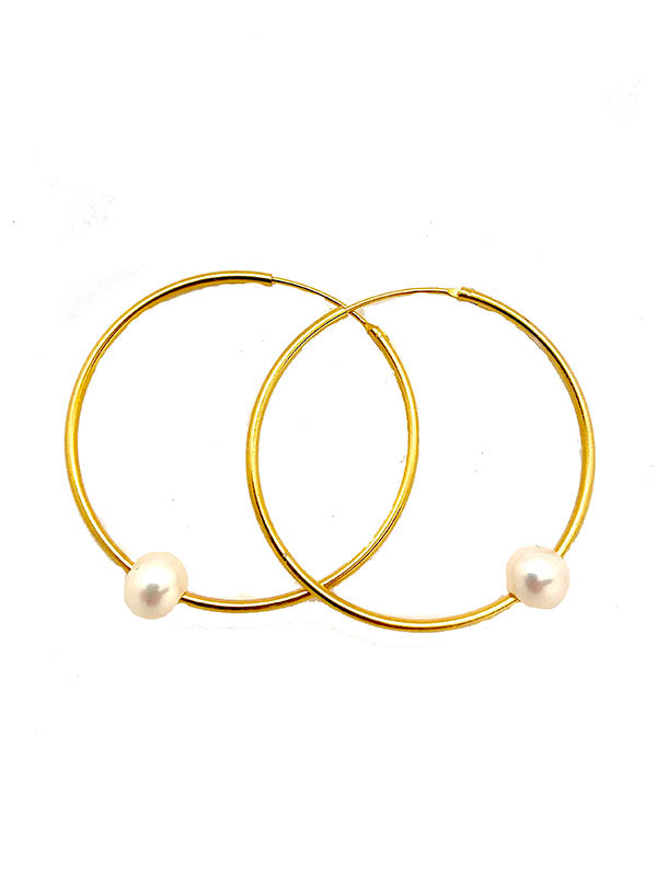 Pearly Hoops Earrings