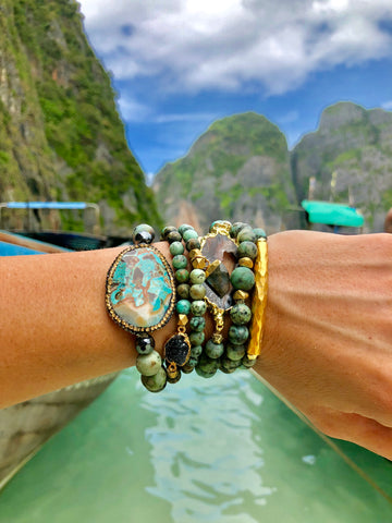 African Turquoise Bar bracelet