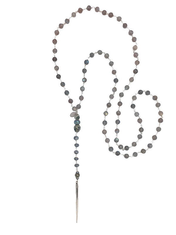 Labradorite Silver Spear Necklace