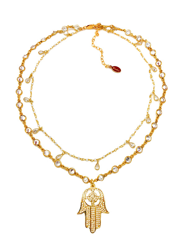 Golden Hamsa Hand Necklace