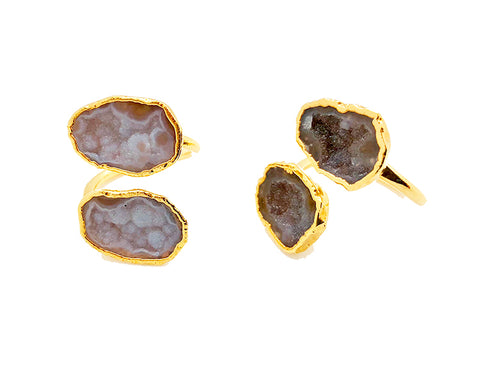 DOUBLE DRUZY GEODE RING