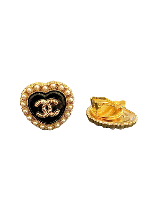 chanel gold earrings stud set