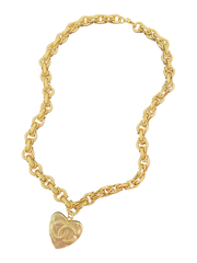 CC Golden Heart Button Necklace