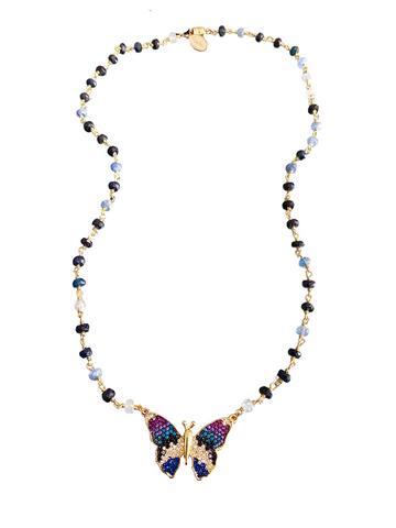Sapphire Butterfly Necklace
