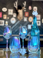 Set of 2 or 4 Aura Crystal Wine Glasses